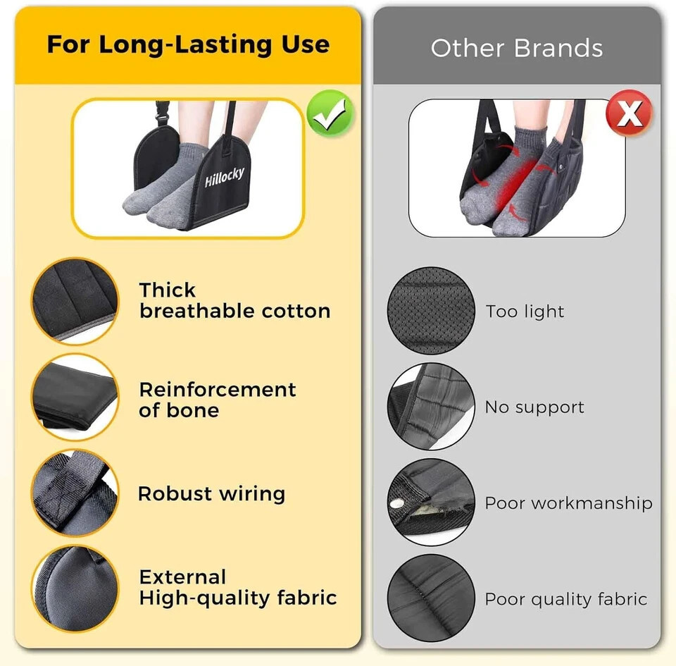 1 Foot Rest Hammock for Plane Travel, Office, Car - Portable Memory Foam - $15.83