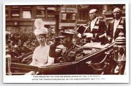 RPPC Their Majesties The King &amp; Queen 1929 After Thanksgiving Svc Postcard R23 - £7.15 GBP