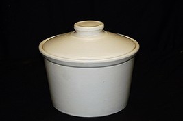 Classic Style White Stoneware Pottery Bean Pot Crock w Lid Kitchen Utens... - £35.52 GBP