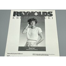 Vintage Patterns Reynolds Yarns Knit A Kwick I K40 Butterfly Eyelet Pull... - $9.75