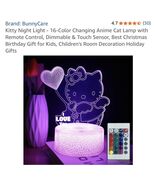 Kitty Cat Night Light Lamp with Remote 16 Color Change - $400.88 MXN