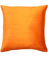 Sankara Orange Silk Throw Pillow 20x20, with Polyfill Insert - £39.78 GBP