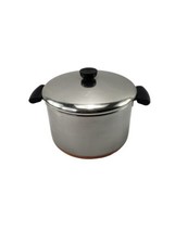Revere Ware Stock Pot Under Process Patent w Lid Stainless Steel Copper Bottom - £34.34 GBP