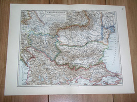 1912 Antique Map Of Turkey In Europe Greece Albania Serbia Bulgaria Romania - £14.26 GBP