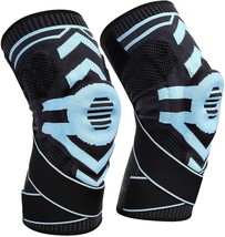 Knee Brace Professional Knee Compression Sleeves Suppor (2 Pack,Blue,Size:L) - £15.10 GBP