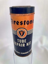 Vintage Firestone Tube Repair Kit with Contents Akron Ohio Tin Can - £31.38 GBP