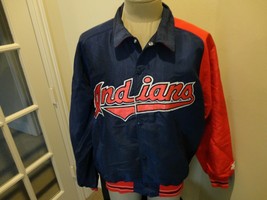 Vtg 90&#39;s Starter Diamond Collection Cleveland Indians Dugout Jacket Adult XL Usa - £41.14 GBP