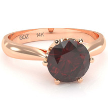 Crown Setting Garnet Engagement Ring In 14k Rose Gold - £352.73 GBP