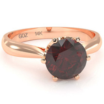 Crown Setting Garnet Engagement Ring In 14k Rose Gold - £345.75 GBP