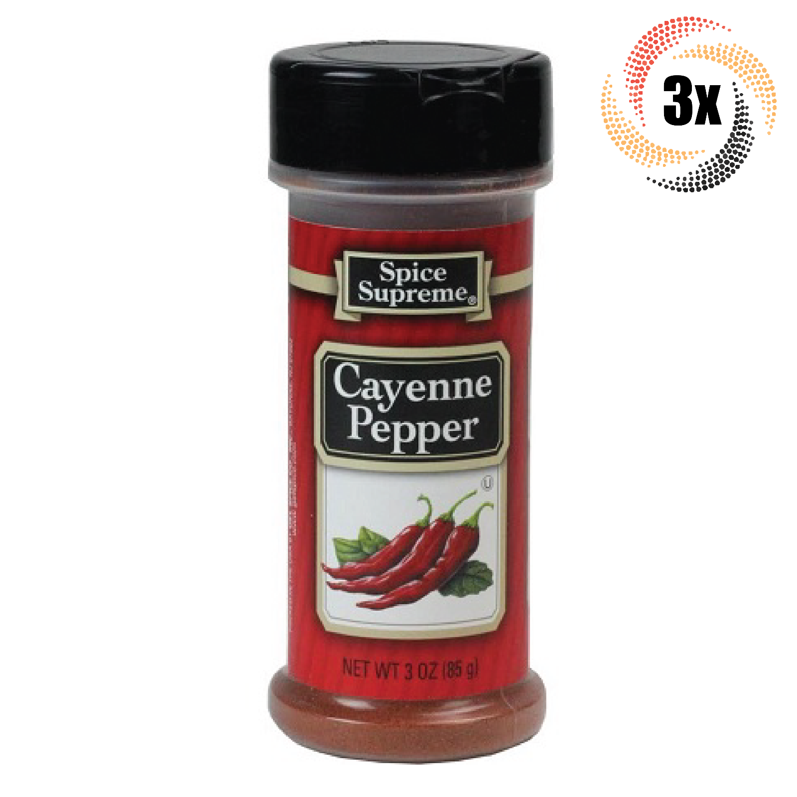 3x Shakers Spice Supreme Cayenne Pepper Kosher Seasoning | 3oz | Fast Sh... - $12.76