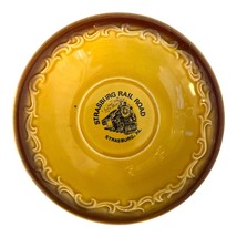 Vintage Strasburg Rail Road Souvenir Dish – Yellow Ceramic with Embossed... - $18.00