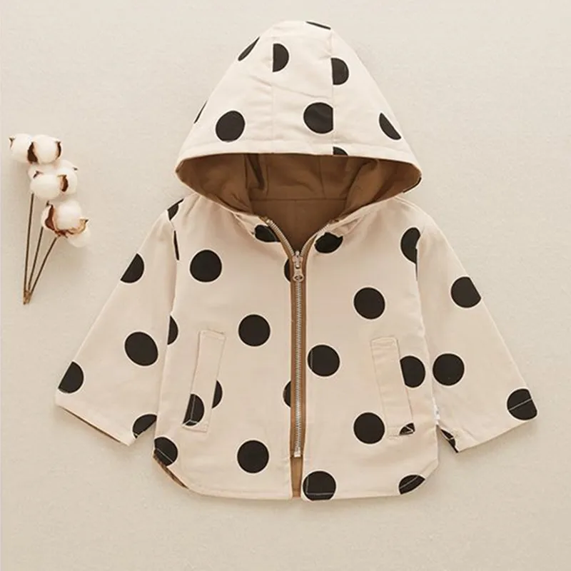Baby girl clothes 0-5T baby coat spring and  fashion girls windbreaker polka dot - £114.32 GBP