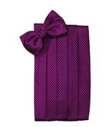 Venetian Micro Neat Tuxedo Cummerbund and Bow Tie Set (Fuschia) - $73.50