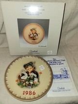 Vintage Hummel Goebel Collectible Plate Bas-Relief 1986 Boy w Rabbits Boxed NOS - £9.74 GBP