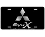 Mitsubishi EVO X Inspired Art on Black FLAT Aluminum Novelty License Tag... - £14.11 GBP