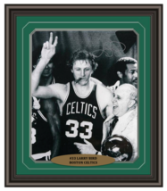 Larry Bird Signed &amp; Framed Celtics 16x20 &quot;Bird COA&quot; w/ Auerbach Cigar Autograph - £353.58 GBP