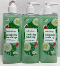 Bodycology Nourishing Hand Wash Cucumber Melon 10oz 3 Bottles Discontinued Scent - £15.35 GBP