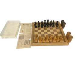 VTG E.S. Lowe Tournament Solid Wood Chess &amp; Checker Set (2 7/8”) King - Manual - £68.81 GBP