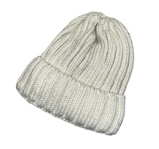 Time and True Cream Cable Knit Fleece Lined Beanie Hat One Size Cozy Soft Chunky - £10.46 GBP