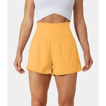 Halara High Waist Back Pocket Hidden Pocket 2-in-1 Yoga Shorts 2.5&quot; Yellow S - £15.13 GBP