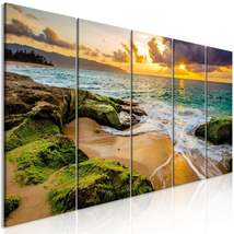 Tiptophomedecor Stretched Canvas Landscape Art - Turquoise Sea Narrow - Stretche - $144.99