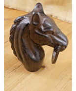 HORSE HEAD HITCHING POST W/ RING STABLE  BARN FARM RANCH EQUESTRIAN DECO... - €32,99 EUR