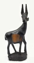 Vintage Handmade Carved Wood Gazelle Impala Sculpture 9&quot; Tall Figurine - $23.29