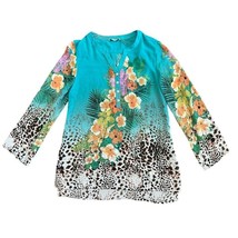 Soft Surroundings Animal Tropical Print Blouse Shirt Top Size Small Women&#39;s - $21.77