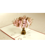 Expressive 3D Pop-Up Cherry Blossom Tree Card - Perfect for Valentine&#39;s Day - £5.34 GBP