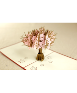 Expressive 3D Pop-Up Cherry Blossom Tree Card - Perfect for Valentine&#39;s Day - $9.23 CAD