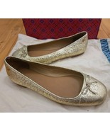 Tory Burch LAILA 2 Driver Ballet Crinkle Metallic Sparkle Gold Women&#39;s S... - $164.45 CAD