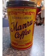 Vtg Schreiber&#39;s Manru Coffee 1 pound Twist Top Tin Can Buffalo, NY - €42,97 EUR