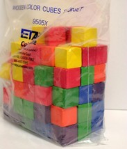 ETA 9505X Wood 1&quot; Color Cubes, Set of 100 - Blue/Red/Green/Purple/Yellow... - £15.72 GBP