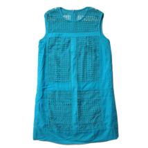 NWT J.Crew Petite Geo Lace Shift in Blue Sleeveless Cotton Dress PS - £34.05 GBP
