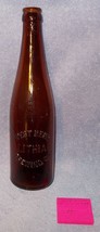 Lithia Brewing Co West Bend Wisconsin Larger Amber Embossed Beer Bottle A - £19.88 GBP
