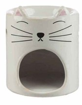 Ceramic Cat Head Oil Burner white Feline Fine - $9.41