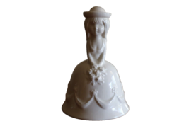 Goebel Flower Girl Figurine Hand Dinner Bell W Germany White Porcelain V... - $14.25