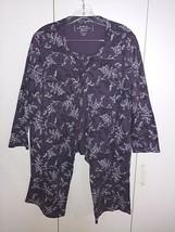 Carole Hockman Sleepwear Ladies Pajama SET-PM-COTTON/POLY-BARELY WORN-CROPPED - £9.50 GBP