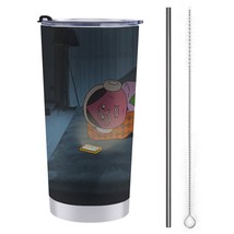 Mondxflaur Lonely Night Steel Thermal Mug Thermos with Straw for Coffee - £16.91 GBP