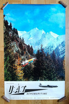 UAT- Aéromaritime– Tramway Du MONT-BLANC - Original Poster – Affiche – C.1950 - £184.72 GBP