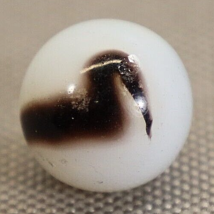 Vintage Akro Agate Corkscrew Dark Brown White Shooting Marble 11/16in Di... - $9.00