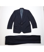 Vtg 80s Hickey Freeman Boardroom Mens 44R 2 Piece Wool Suit Navy Blue 36... - $2,738.47 MXN