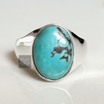 Bague turquoise faite à la main, bague turquoise tibétaine, argent 925... - £79.52 GBP