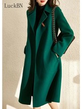 Autumn and winter 2022 new gr green en medium long cloak coat popular Hepburn st - £113.24 GBP