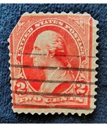 1894 US Postage Stamp Washington Two Cent 2¢ Pink Stamp Used - $353.08 MXN