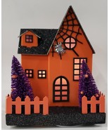 Happy Halloween Witch&#39;s Web Light-Up Paper House Decor  5.5&quot; X 6&quot; - $18.80