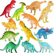 Dinosaur Figure 7 Inch Jumbo Dinosaur Toy Playset 12 pack Safe Material Assorted - £25.09 GBP