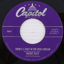 Mickey Katz - There&#39;s A Hole In The Iron Curtain 1950 45 rpm Vinyl Record F869 - £7.89 GBP