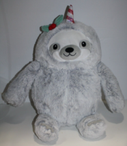 FAO Schwarz Sound Light Christmas Sloth Unicorn Soft Toy Gray Plush Stuffed 2022 - £22.17 GBP