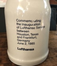 Vintage 1985 Lufthansa German Airline Houston Texas Frankfurt Stoneware ... - $24.75